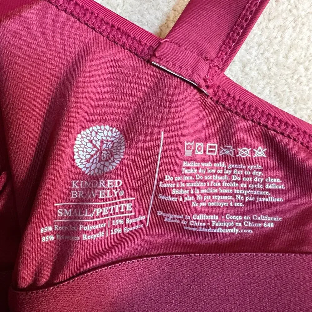 Kindred Bravely Nursing Swimsuit Auburn Dark Pink EUC Size Small - Picture 7 of 7